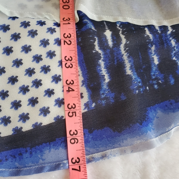 SWIM American Rag 1X Hi-low Boho Swim Cover Up Blue Floral - Picture 8 of 15